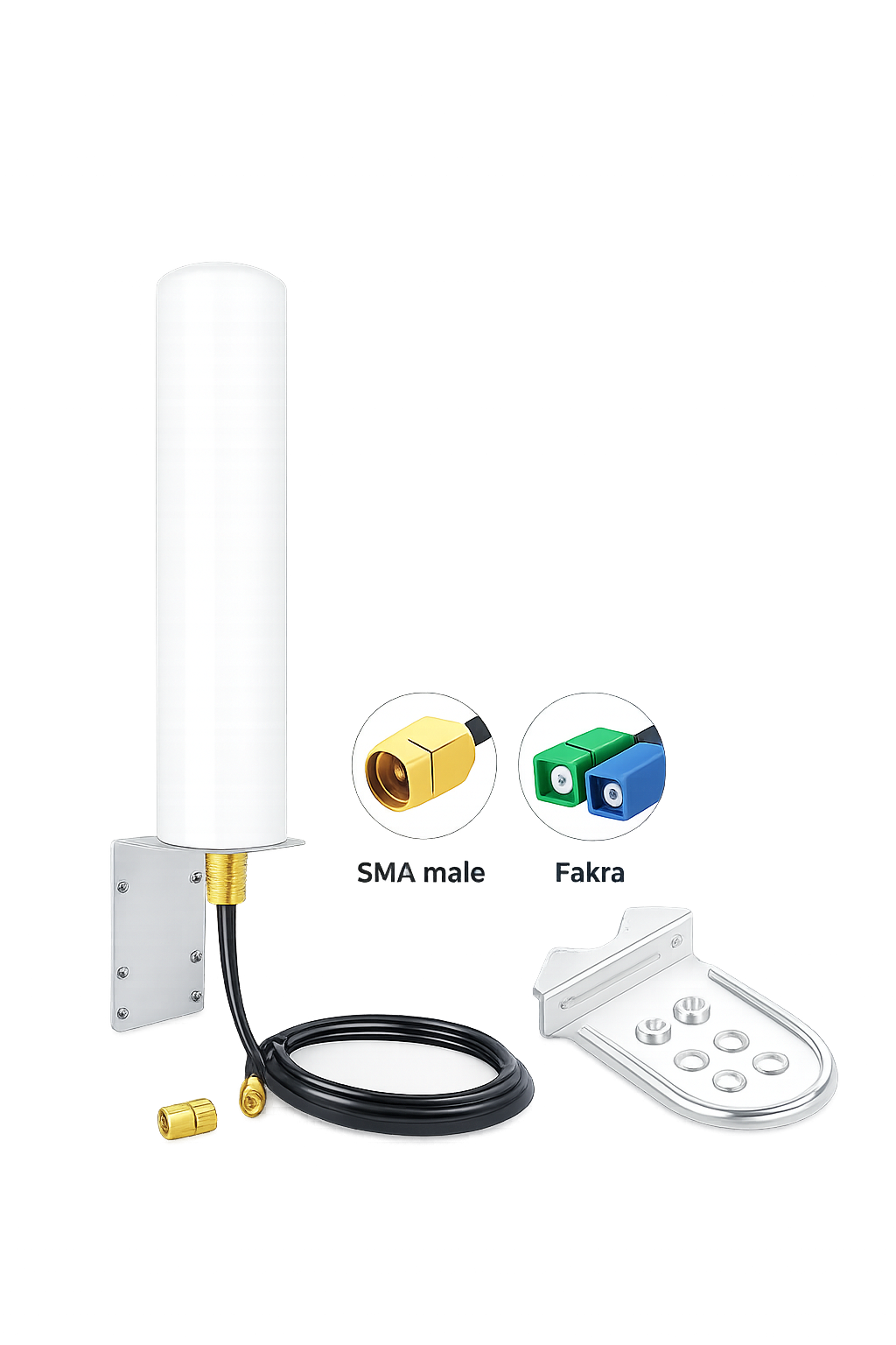 High-mount omnidirectional antenna for pole and open-site deployments